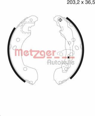 Metzger MG 985 - Комплект тормозных колодок, барабанные autosila-amz.com