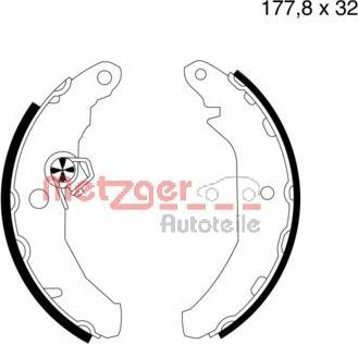 Metzger MG 414 - Комплект тормозных колодок, барабанные autosila-amz.com