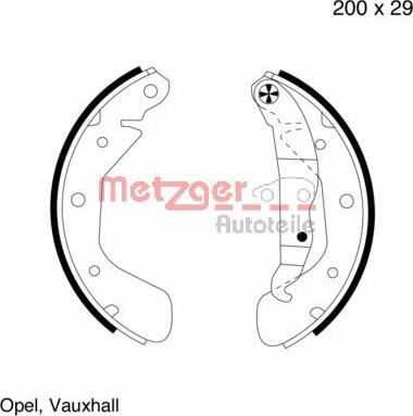 Metzger MG 563 - Комплект тормозных колодок, барабанные autosila-amz.com