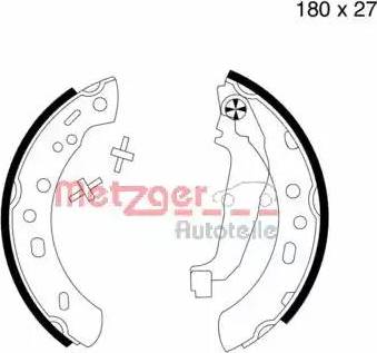 Metzger MG 582 - Комплект тормозных колодок, барабанные autosila-amz.com