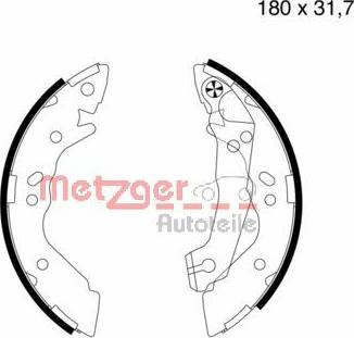 Metzger MG 575 - Комплект тормозных колодок, барабанные autosila-amz.com