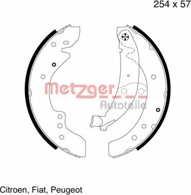 Metzger MG 619 - Комплект тормозных колодок, барабанные autosila-amz.com