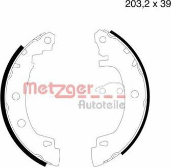 Metzger MG 632 - Комплект тормозных колодок, барабанные autosila-amz.com