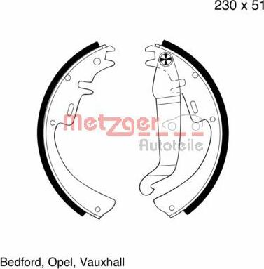 Metzger MG 109 - Комплект тормозных колодок, барабанные autosila-amz.com