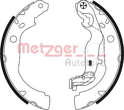 Metzger MG 131 - Колодки с накладками в сборе для барабанных тормозов autosila-amz.com