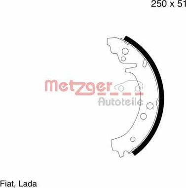 Metzger MG 351 - Комплект тормозных колодок, барабанные autosila-amz.com