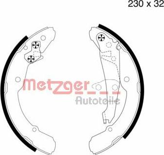 Metzger MG 705 - Комплект тормозных колодок, барабанные autosila-amz.com