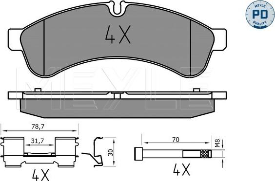 Meyle 025 292 3122/PD - Тормозные колодки, дисковые, комплект autosila-amz.com