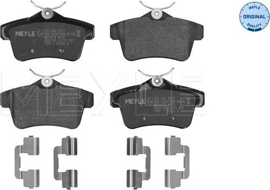 Meyle 025 249 2217 - Тормозные колодки, дисковые, комплект autosila-amz.com