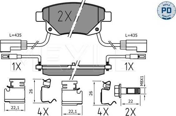 Meyle 025 244 8617/PD - Тормозные колодки, дисковые, комплект autosila-amz.com