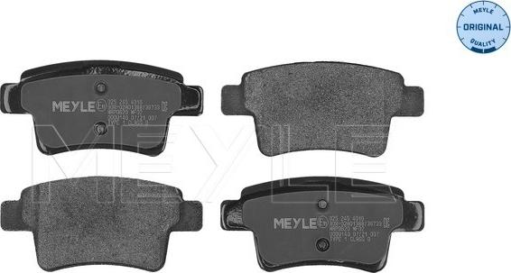 Meyle 025 245 4016 - Тормозные колодки, дисковые, комплект autosila-amz.com
