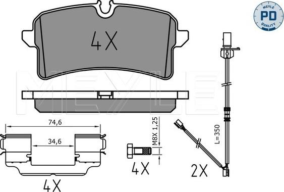 Meyle 025 246 4317/PD - Тормозные колодки, дисковые, комплект autosila-amz.com