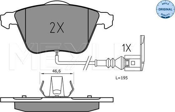 Meyle 025 240 2120 - Комплект тормозных колодок, дисковый тормоз AUDI A3 II (8P_) (05/03-12/15) , TT II (8J_) (07/06-01/1 autosila-amz.com