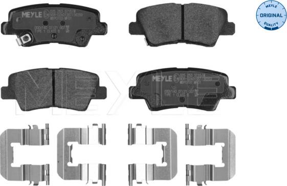 Meyle 025 253 3715/W - Тормозные колодки, дисковые, комплект autosila-amz.com