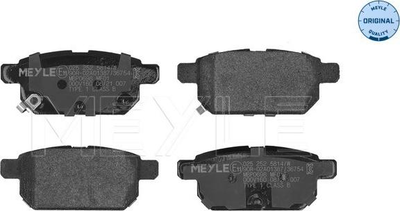 Meyle 025 252 5814/W - Тормозные колодки, дисковые, комплект autosila-amz.com