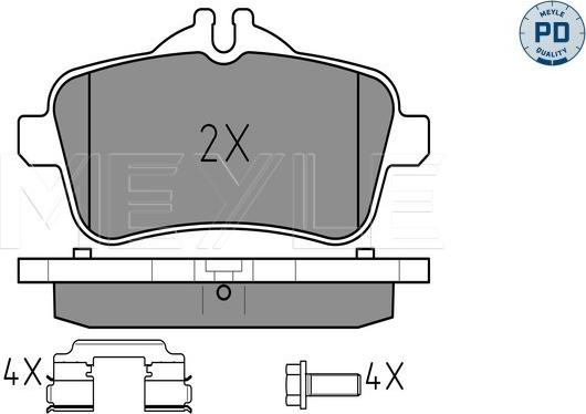 Meyle 025 252 1516/PD - Тормозные колодки, дисковые, комплект autosila-amz.com