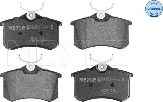 Meyle 025 209 6117 - Тормозные колодки, дисковые, комплект autosila-amz.com