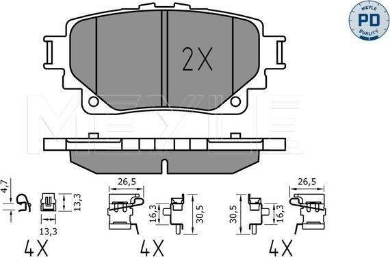 Meyle 025 205 8215/PD - Тормозные колодки, дисковые, комплект autosila-amz.com