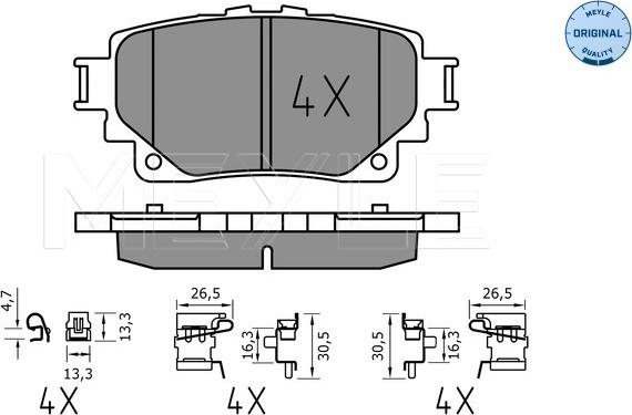 Meyle 025 205 8215 - колодки дисковые \LEXUS, TOYOTA RAV 4 V 2.0 AWD 18>, HIGHLANDER 2.5 Hybrid AWD (AXUH78) 19>, HIGHLAN autosila-amz.com