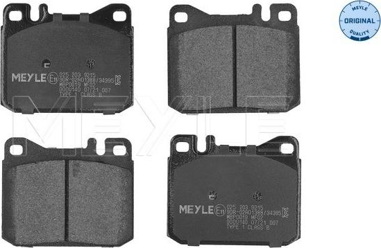 Meyle 025 203 9215 - Тормозные колодки, дисковые, комплект autosila-amz.com