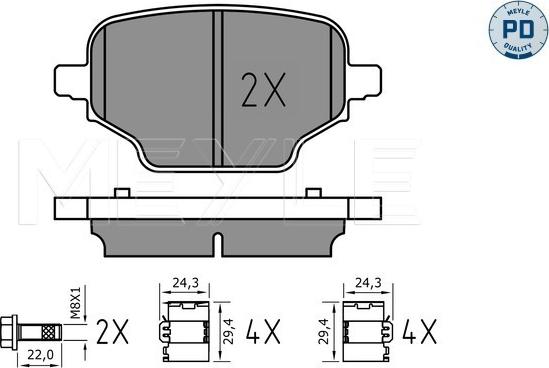 Meyle 025 207 6417/PD - Тормозные колодки, дисковые, комплект autosila-amz.com