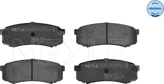 Meyle 025 219 4715/W - Тормозные колодки, дисковые, комплект autosila-amz.com