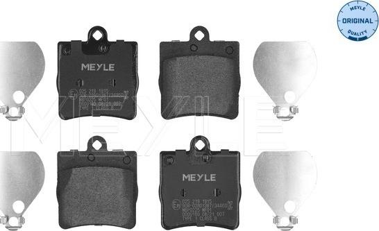 Meyle 025 219 1915 - Тормозные колодки, дисковые, комплект autosila-amz.com