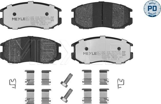 Meyle 025 216 5015/PD - Тормозные колодки, дисковые, комплект autosila-amz.com