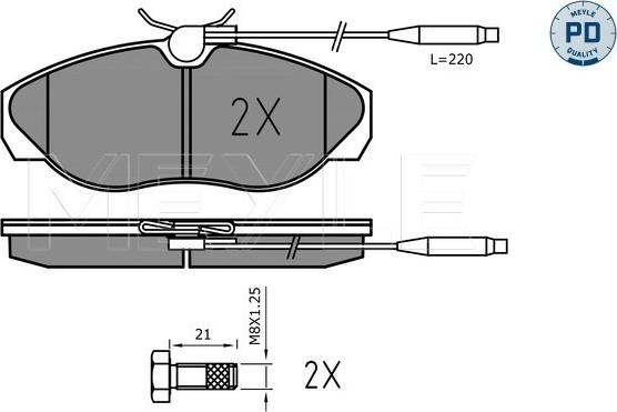 Meyle 025 217 9719/PD - Тормозные колодки, дисковые, комплект autosila-amz.com