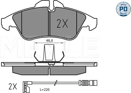 Meyle 025 239 9020/PD - Колодки тормозные дисковые /комплект 4 шт/ MB 901/902/903 (Sprinter) 95-06/909 13 autosila-amz.com