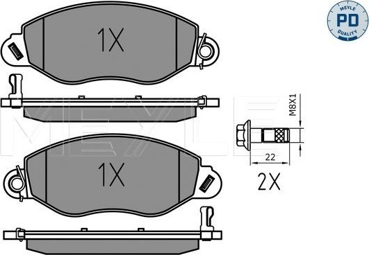 Meyle 025 234 3418/PD - Тормозные колодки, дисковые, комплект autosila-amz.com