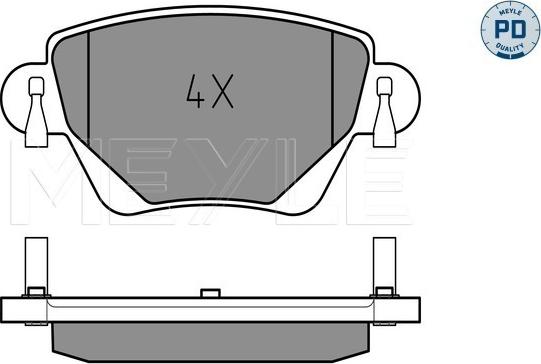 Meyle 025 235 5717/PD - Тормозные колодки, дисковые, комплект autosila-amz.com