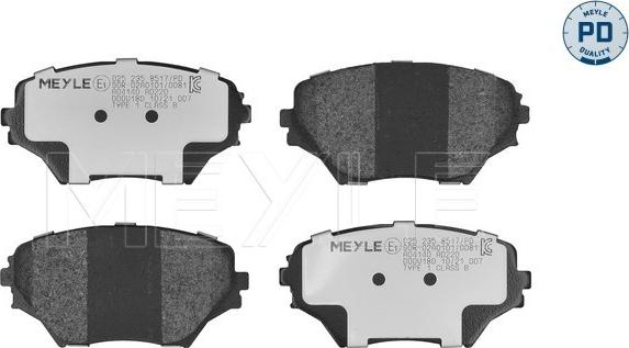 Meyle 025 235 8517/PD - Тормозные колодки, дисковые, комплект autosila-amz.com