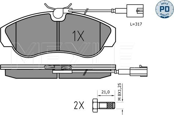 Meyle 025 236 0319/PD - Тормозные колодки, дисковые, комплект autosila-amz.com