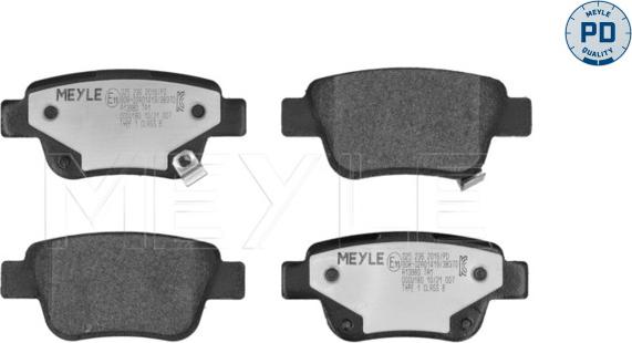 Meyle 025 236 2016/PD - Тормозные колодки, дисковые, комплект autosila-amz.com