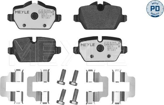 Meyle 025 236 2316/PD - Тормозные колодки, дисковые, комплект autosila-amz.com