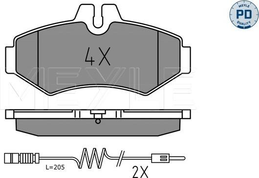 Meyle 025 230 2118/PD - Тормозные колодки, дисковые, комплект autosila-amz.com