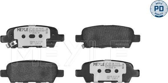 Meyle 025 238 7114/PD - Тормозные колодки, дисковые, комплект autosila-amz.com