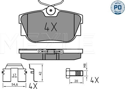 Meyle 025 232 2417/PD - Тормозные колодки, дисковые, комплект autosila-amz.com