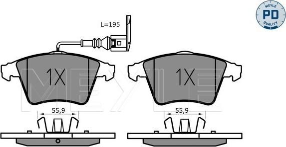 Meyle 025 237 4618/PD - Тормозные колодки, дисковые, комплект autosila-amz.com