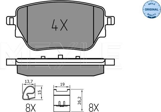 Meyle 025 229 8617 - Тормозные колодки, дисковые, комплект autosila-amz.com