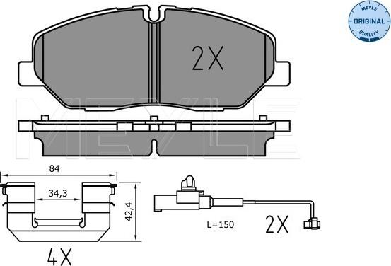 Meyle 025 224 2020/PD - Тормозные колодки, дисковые, комплект autosila-amz.com