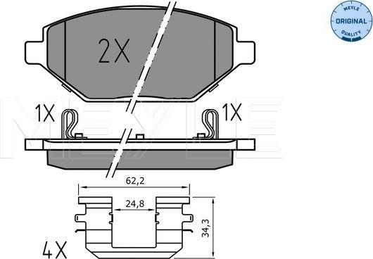 Meyle 025 225 2218 - Тормозные колодки, дисковые, комплект autosila-amz.com