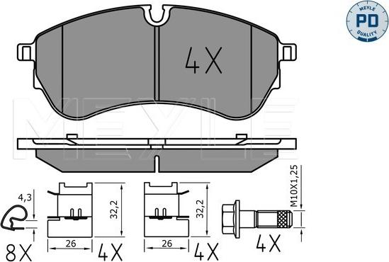 Meyle 025 221 4721/PD - Тормозные колодки, дисковые, комплект autosila-amz.com