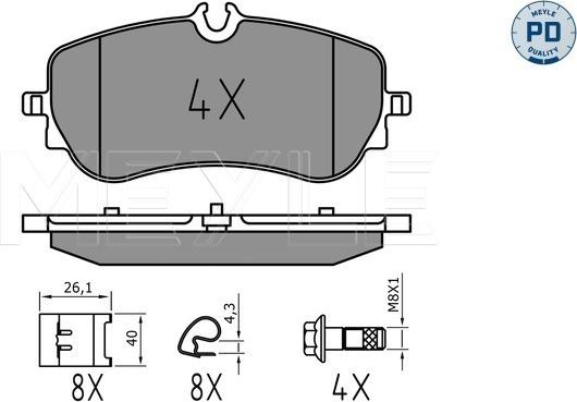 Meyle 025 228 0219/PD - Тормозные колодки, дисковые, комплект autosila-amz.com