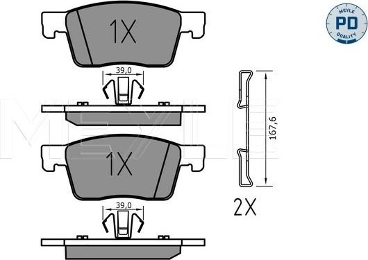 Meyle 025 223 4519/PD - Тормозные колодки, дисковые, комплект autosila-amz.com