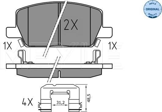 Meyle 025 223 1119 - Тормозные колодки, дисковые, комплект autosila-amz.com