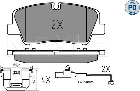 Meyle 025 223 7017/PD - Тормозные колодки, дисковые, комплект autosila-amz.com