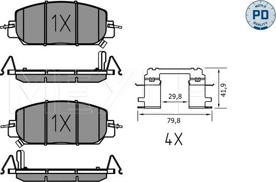 Meyle 025 227 9717/PD - Тормозные колодки, дисковые, комплект autosila-amz.com