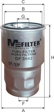 Mfilter DF 3542 - фильтр топливный!\ Mazda 323/626 98>, Toyota Corolla 2.0D/TD 00> autosila-amz.com